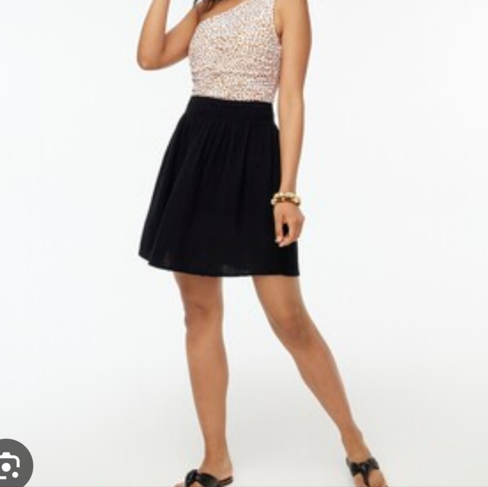 New J. Crew Black Gauze Skirt